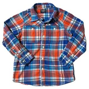 OshKosh B'gosh Kids Size 8 Colorful Plaid Button Down Shirt Long Sleeve